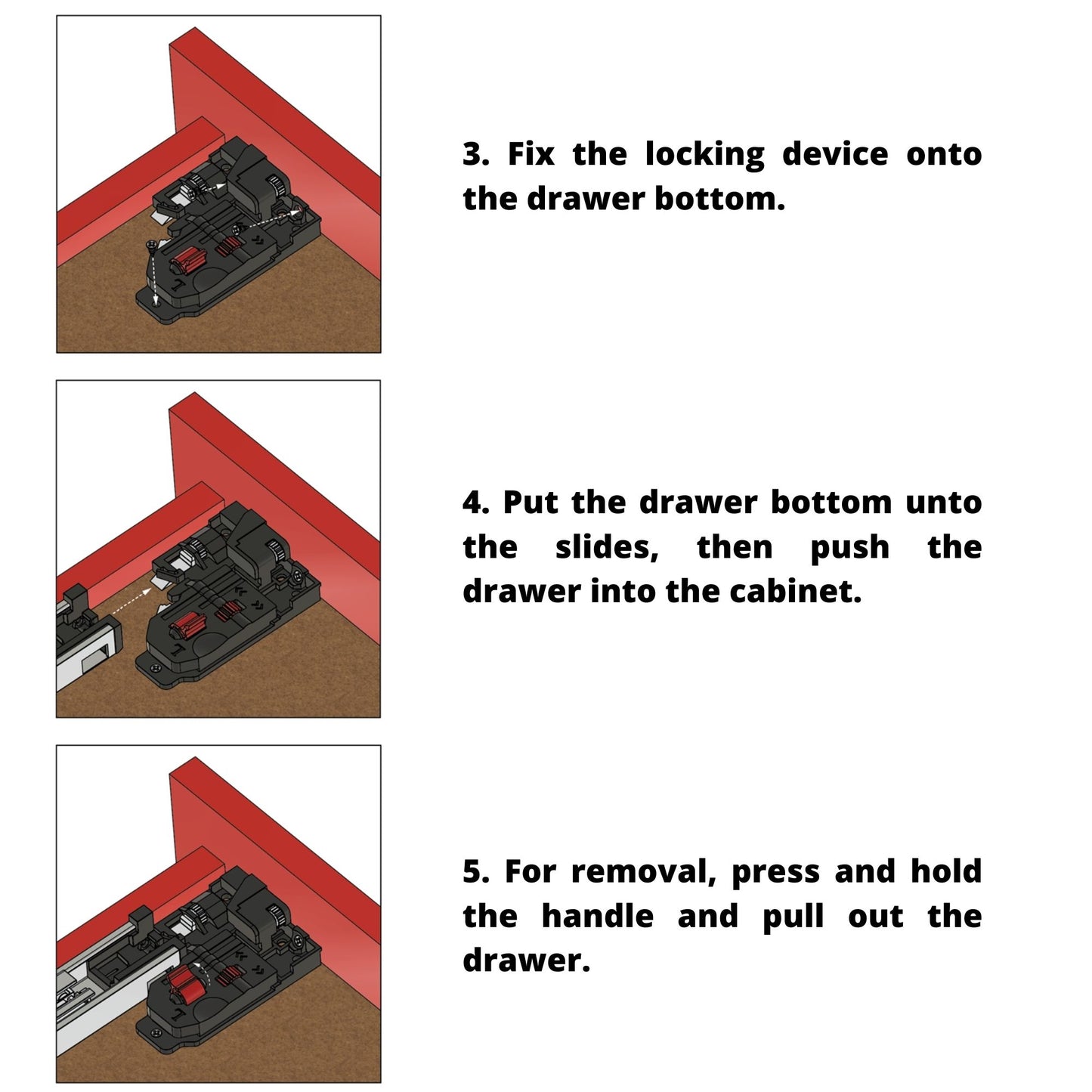 Set of Soft-Close Concealed Undermount Slides, Full Extension