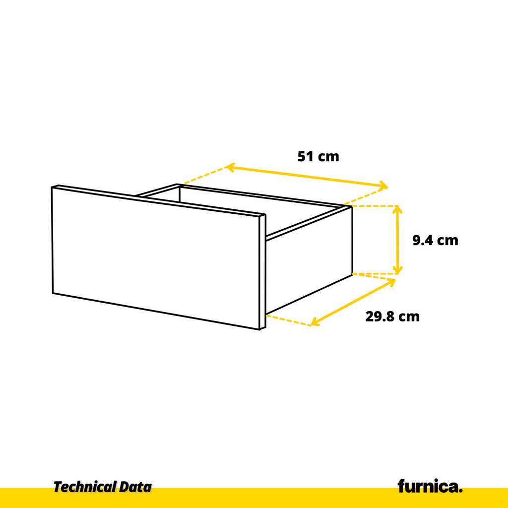 GABRIEL - Chest of 4 Drawers - Bedroom Dresser Storage Cabinet Sideboard - White Matt / Wotan Oak H92cm W60cm D33cm