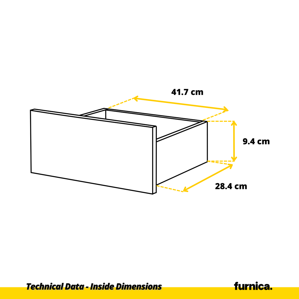 GABRIEL - Chest of 6 Drawers - Bedroom Dresser Storage Cabinet Sideboard - Concrete / White Matt H71cm W100cm D33cm