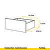 GABRIEL - Chest of 8 Drawers - Bedroom Dresser Storage Cabinet Sideboard - Concrete / Black Gloss H92cm W120cm D33cm