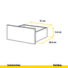 GABRIEL - Chest of 4 Drawers - Bedroom Dresser Storage Cabinet Sideboard - White Matt / Anthracite H92cm W60cm D33cm