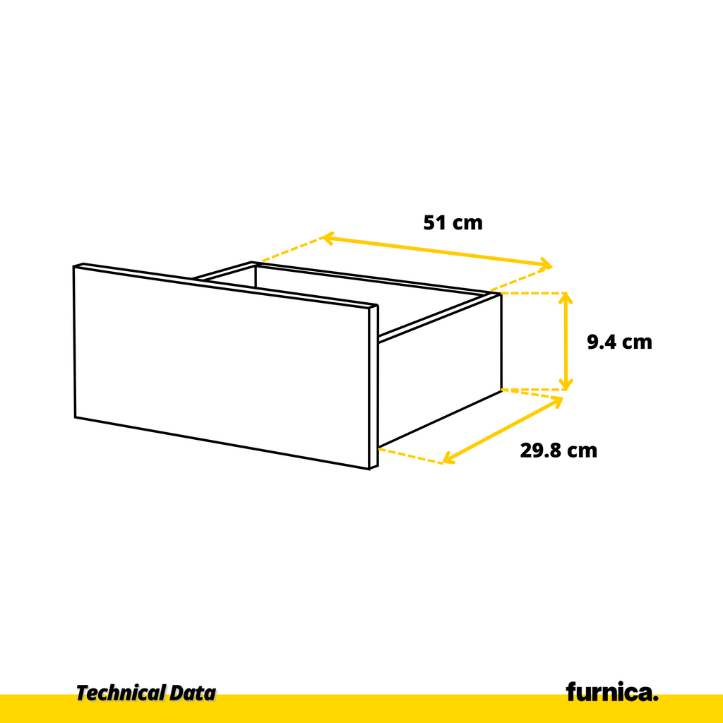 GABRIEL - Chest of 4 Drawers - Bedroom Dresser Storage Cabinet Sideboard - Concrete H92cm W60cm D33cm