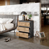 GABRIEL – Bedside Table / Nightstand with 3 Drawers – Anthracite Grey / Wotan Oak – H72 cm W60 cm D33 cm