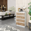 GABRIEL - Chest of 4 Drawers - Bedroom Dresser Storage Cabinet Sideboard - White Matt / Wotan Oak H92cm W60cm D33cm