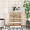 GABRIEL - Chest of 4 Drawers - Bedroom Dresser Storage Cabinet Sideboard - White Matt / Wotan Oak H92cm W60cm D33cm