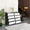 GABRIEL - Chest of 8 Drawers - Bedroom Dresser Storage Cabinet Sideboard - Anthracite / White Gloss H92cm W120cm D33cm