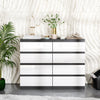 GABRIEL - Chest of 8 Drawers - Bedroom Dresser Storage Cabinet Sideboard - Anthracite / White Gloss H92cm W120cm D33cm