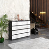 GABRIEL - Chest of 8 Drawers - Bedroom Dresser Storage Cabinet Sideboard - Anthracite / White Matt H92cm W120cm D33cm