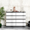 GABRIEL - Chest of 8 Drawers - Bedroom Dresser Storage Cabinet Sideboard - Anthracite / White Matt H92cm W120cm D33cm