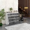 GABRIEL - Chest of 8 Drawers s- Bedroom Dreser Storage Cabinet Sideboard - White Matt / Anthracite H92cm W120cm D33cm