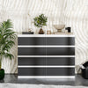 GABRIEL - Chest of 8 Drawers s- Bedroom Dreser Storage Cabinet Sideboard - White Matt / Anthracite H92cm W120cm D33cm