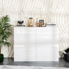 GABRIEL - Chest of 8 Drawers - Bedroom Dresser Storage Cabinet Sideboard - White Gloss H92cm W120cm D33cm