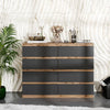 GABRIEL - Chest of 8 Drawers - Bedroom Dresser Storage Cabinet Sideboard - Wotan Oak / Anthracite H92cm W120cm D33cm
