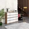 GABRIEL - Chest of 8 Drawers - Bedroom Dresser Storage Cabinet Sideboard - Wotan Oak / White Matt H92cm W120cm D33cm