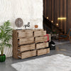 GABRIEL - Chest of 8 Drawers - Bedroom Dresser Storage Cabinet Sideboard - Wotan Oak H92cm W120cm D33cm