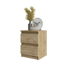 GABRIEL  - Bedside Table - Nightstand with 2 drawers - Wotan Oak H40cm W30cm D30cm