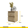 GABRIEL  - Bedside Table - Nightstand with 2 drawers - Wotan Oak H40cm W30cm D30cm