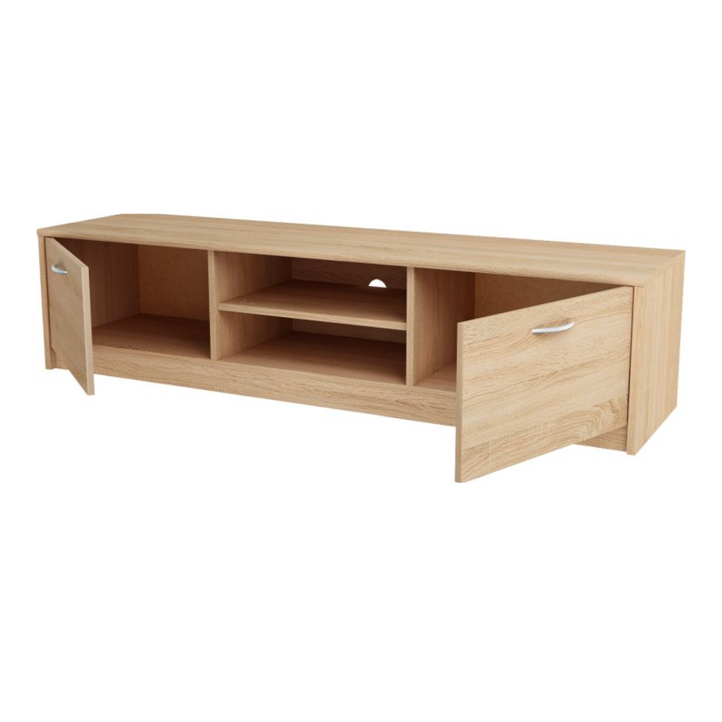 JANE - TV Stand with 2 Doors and 1 Shelf - Sonoma Oak H36cm W160cm D41cm
