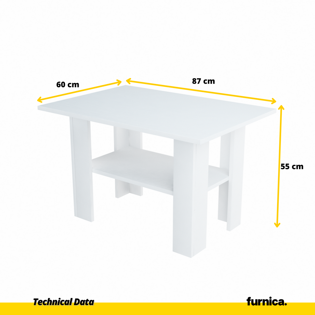 DYLAN - Coffee Table - White Matt H55cm W87cm D60cm