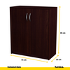 JULIA - Base Cabinet with Shelves - 2 Doors - Wenge H85cm W74cm D35cm