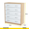 JULIA - Shoe Cabinet - 5 Tier Storage - Sonoma Oak / White Matt H85cm W74cm D35cm