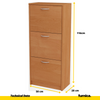 JULIA - Shoe Cabinet - 3 Tier Storage - Alder H116cm W50cm D28cm