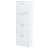 JULIA - Shoe Cabinet - 4 Tier Storage - White Matt H152cm W50cm D28cm