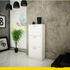 JULIA - Shoe Cabinet - 3 Tier Storage - White Matt H116cm W50cm D28cm