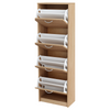 JULIA - Shoe Cabinet - 4 Tier Storage - Sonoma Oak H152cm W50cm D28cm