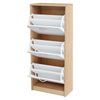 JULIA - Shoe Cabinet - 3 Tier Storage - Sonoma Oak / White Matt H116cm W50cm D28cm