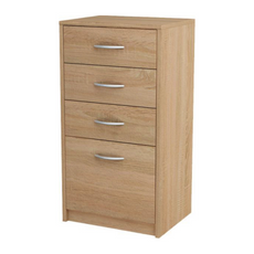 JULIA - Chest of 4 Drawers - Bedroom Dresser Storage Cabinet Sideboard - Sonoma Oak H85cm W45cm D35cm