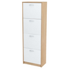 JULIA - Shoe Cabinet - 4 Tier Storage - Sonoma Oak / White Matt H152cm W50cm D28cm