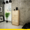 JULIA - Shoe Cabinet - 3 Tier Storage - Sonoma Oak H116cm W50cm D28cm