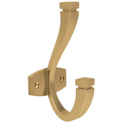 Double Hat and Coat Hook - 128 mm - Matt Gold