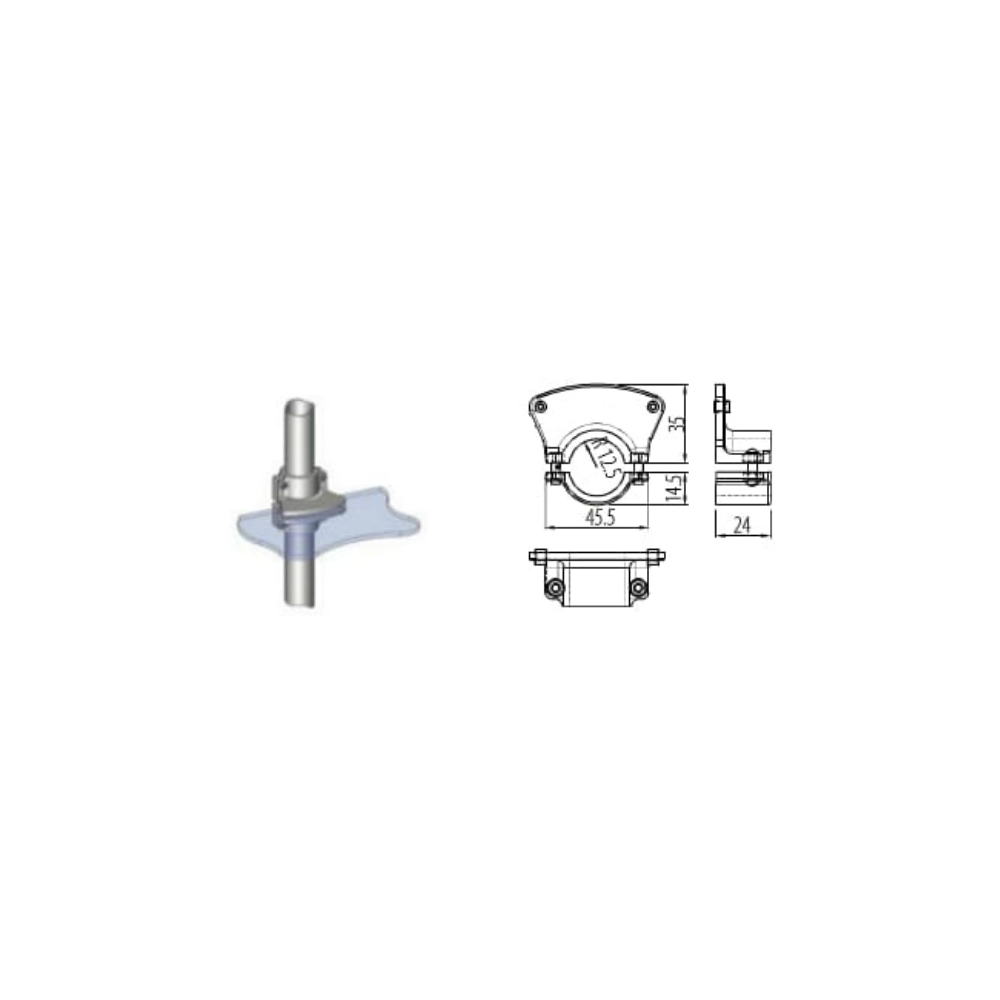 Single-Sided Shelf Bracket Connector Ø25 mm - Chrome