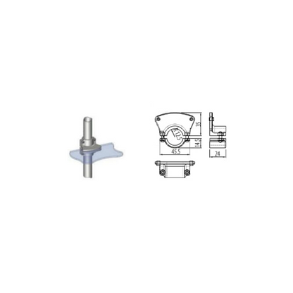 Single-Sided Shelf Bracket Connector Ø25 mm - Chrome