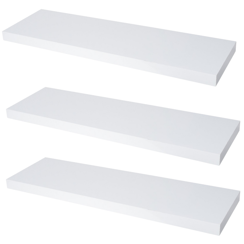 Concealed Floating Shelf - Set of 3 - Matt White - 800 mm