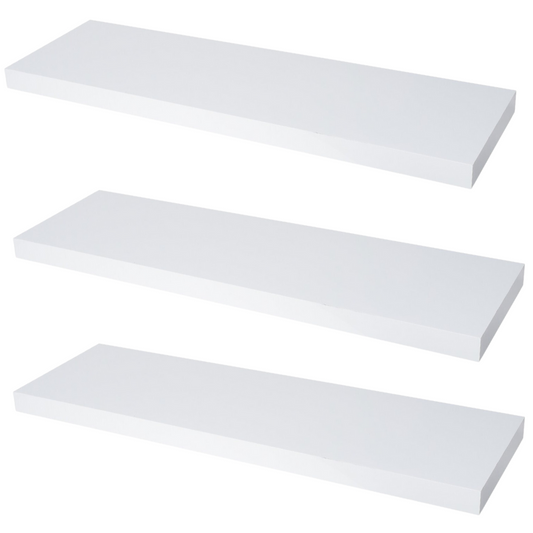 Concealed Floating Shelf - Set of 3 - Matt White - 800 mm