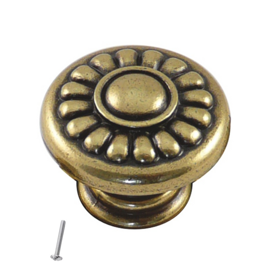 Vintage Cabinet Knob - Ø29mm - Antique Brass