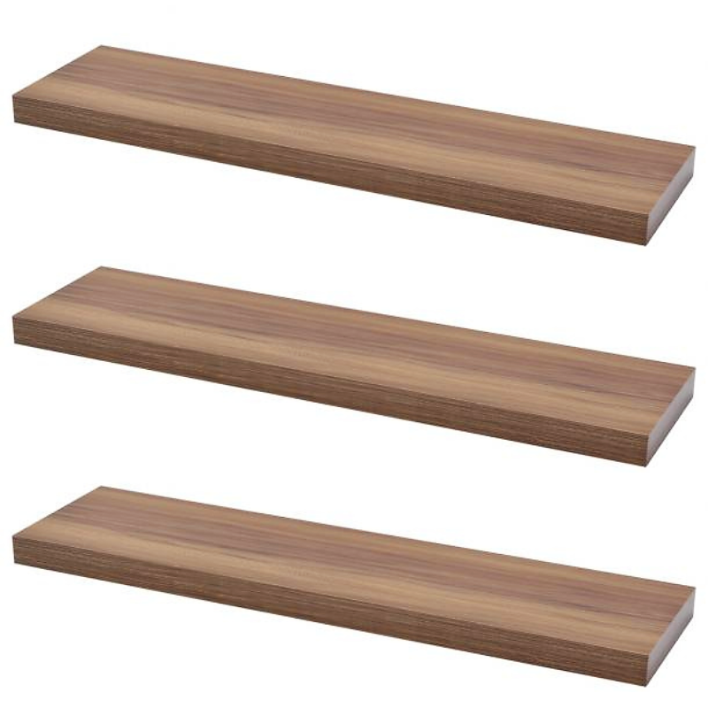 Concealed Floating Shelf - Set of 3 - Walnut - 900 mm
