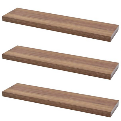 Concealed Floating Shelf - Set of 3 - Walnut - 900 mm