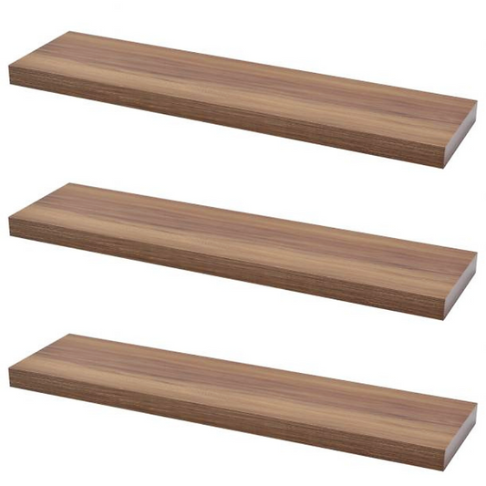 Concealed Floating Shelf - Set of 3 - Walnut - 900 mm