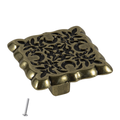 Vintage Cabinet Knob - 40mm x 40mm - Antique Brass – Furnica