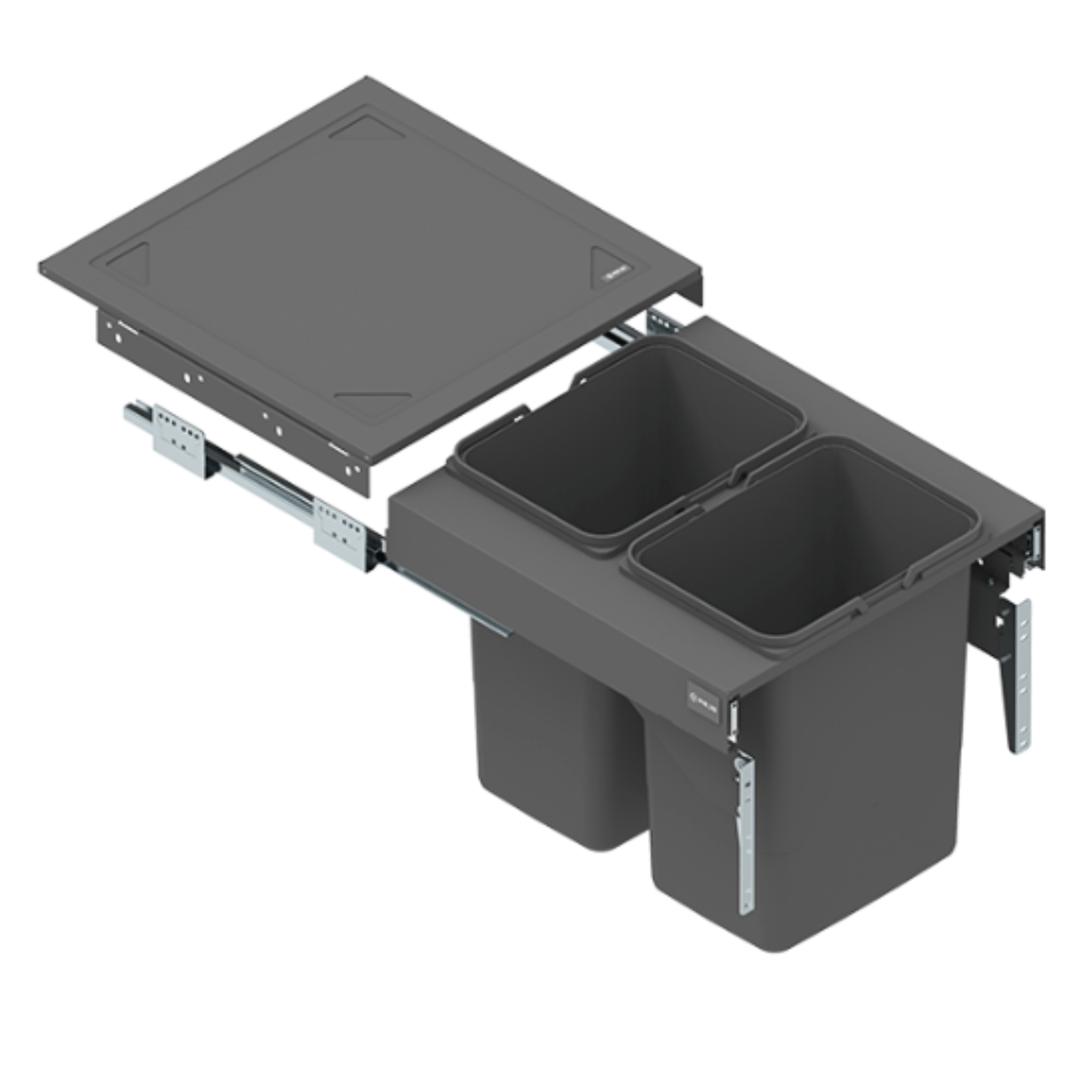 Pull-Out Kitchen Waste Bin 2x15 l or 2x20 l - 500 mm Cabinet