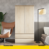 JOELLE - 2 Door Wardrobe With 2 Drawers - Sonoma Oak H180cm W90cm D50cm