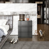 GABRIEL – Bedside Table / Nightstand with 3 Drawers – Anthracite Grey – H72 cm W60 cm D33 cm