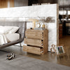 GABRIEL – Bedside Table / Nightstand with 3 Drawers – Wotan Oak – H72 cm W60 cm D33 cm