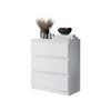 GABRIEL – Chest of Drawers / Sideboard with 3 Drawers – Matte White H72 cm W60 cm D33 cm