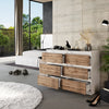 GABRIEL - Chest of 6 Drawers - Bedroom Dresser Storage Cabinet Sideboard - White Matt / Wotan Oak H71cm W100cm D33cm