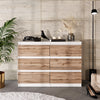 GABRIEL - Chest of 6 Drawers - Bedroom Dresser Storage Cabinet Sideboard - White Matt / Wotan Oak H71cm W100cm D33cm